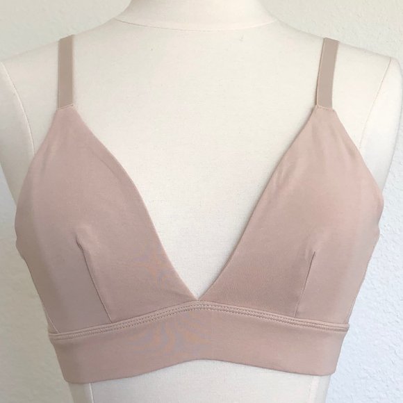 Organic Basics Triangle Bra in Oak | Organic Cotton Wire Free Bralette | Size XS - Picture 2 of 5
